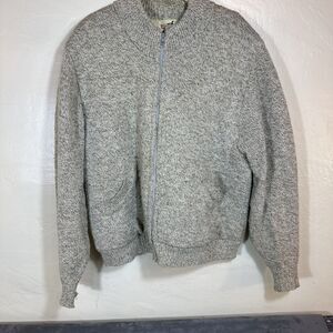 Winona Knits XL Wool Jacket Zip Up Fleece Nylon Made In USA Minnesota Vintage